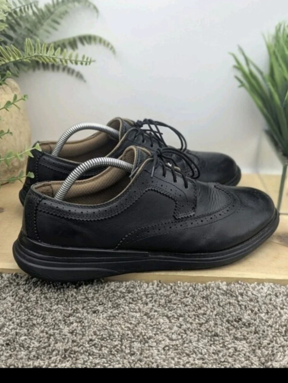Kuru Warhol Black Leather Wingtip Mens Size 10 Casual Dress Comfort Shoes